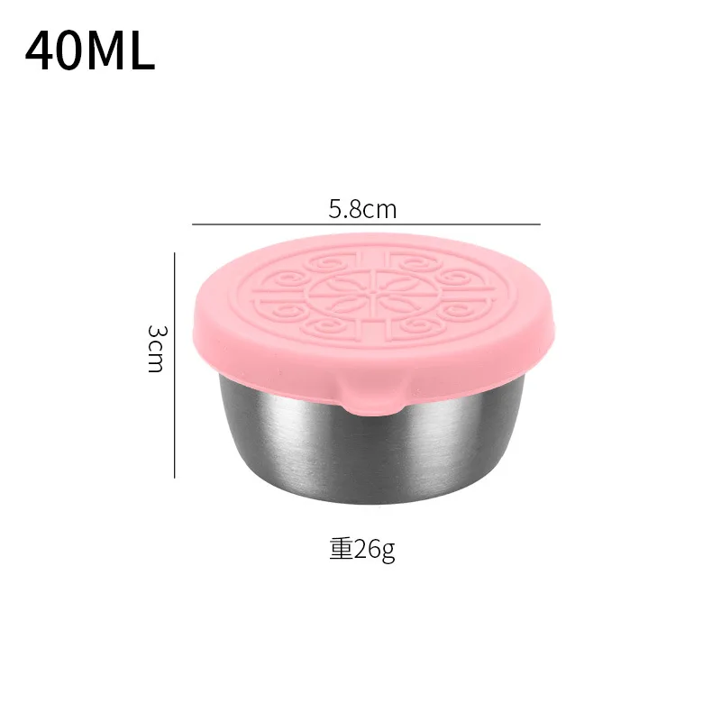 Wholesale 40ml Reusable Small Stainless Steel Salad Dressing Container Box with Silicone Lid
