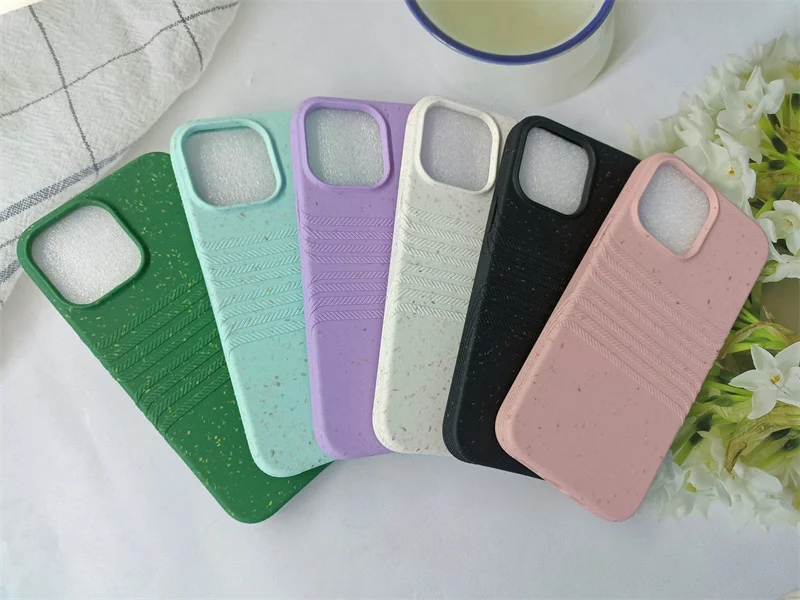 Eco-Friendly Wheat Straw 100% biodegradable phone case for i phone 14 13 pro max