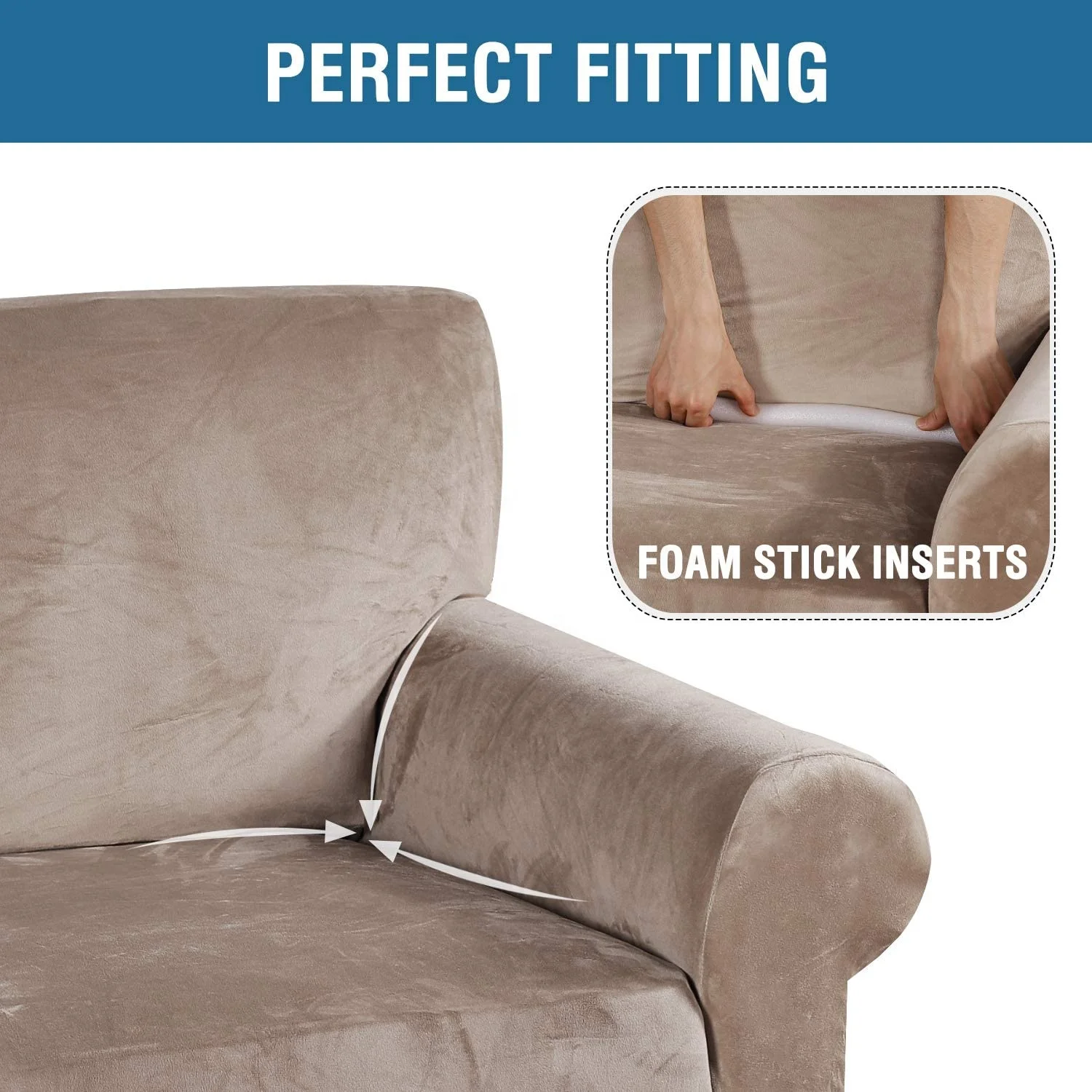 Luxury Stretch Velvet Sofa Cover 1-Piece Sofa Slipcovers 4 seats Couch Cover Furniture Protective Sofa Slipcover
