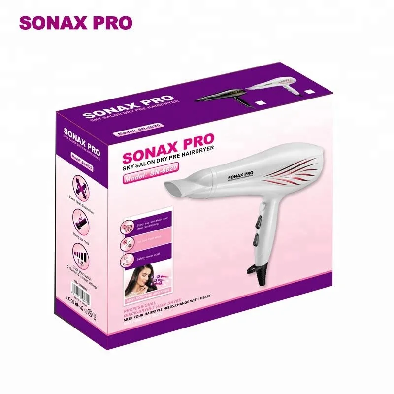 Best Sales Sonax Pro 6620 New Design 3000W Powerful Salon Home Use Hair Dryer