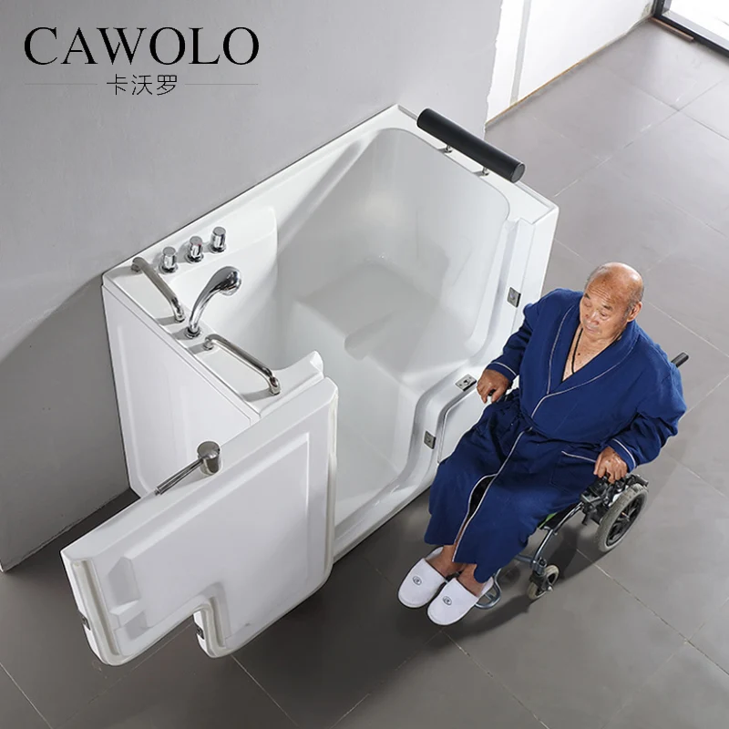 CAWOLO custom freestanding hydrogen bathtubs single skirt bathtubs & whirlpools barrier-free elderly freestanding bathtub