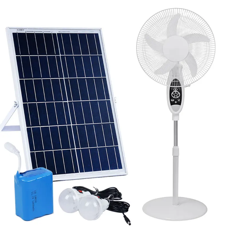 OEM Outdoor Home Solar Electric Power Fan 12 inch Portable Rechargeable Fan Energy Solar Stand Fan