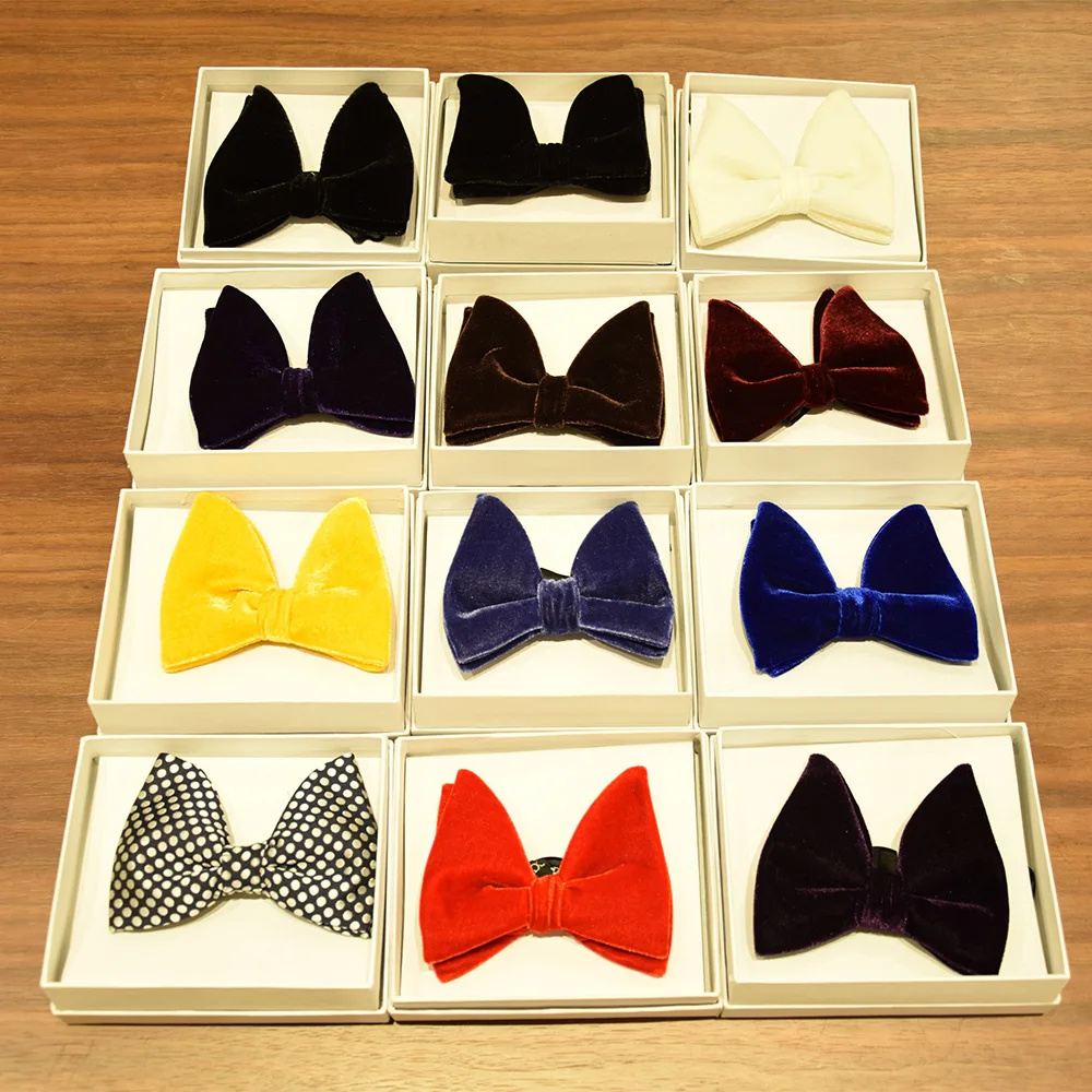 Luxury custom-made rigid paper padded gift packaging boxes for bow tie