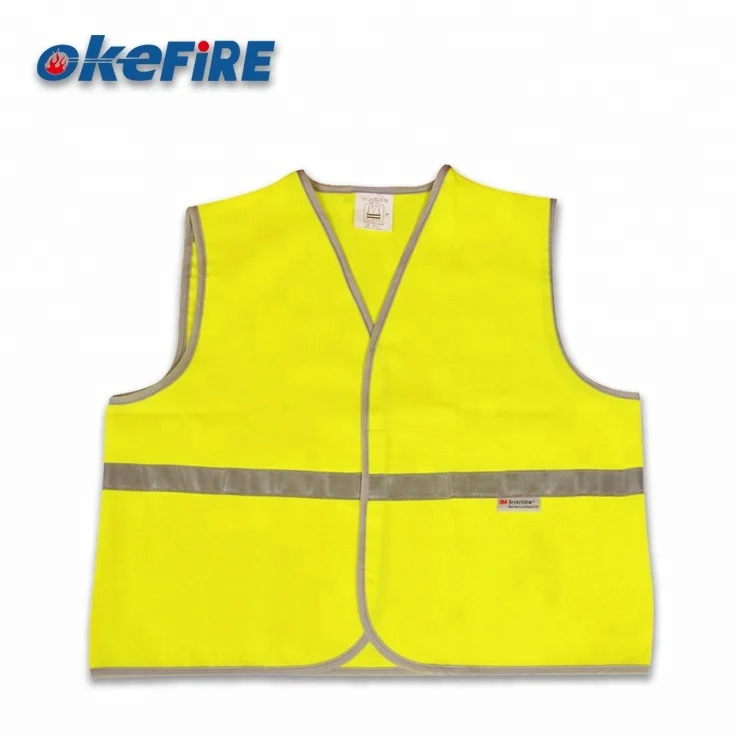 Okefire High Quality Yellow Printing Mesh Kid Reflective Working Safety Vest