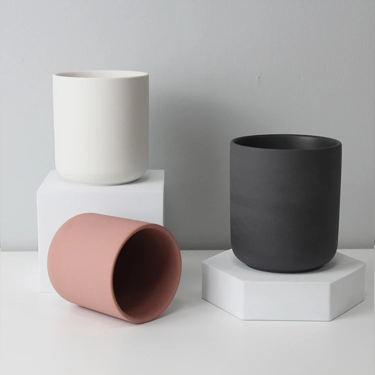2022 OEM ODM Kerzenglas Wholesale Black White Luxury Ceramic Candle Jars With Lid And Boxes