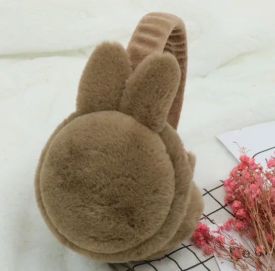 
Hot selling plush fur ear muffs cute rabbit warm winter ear muffs 