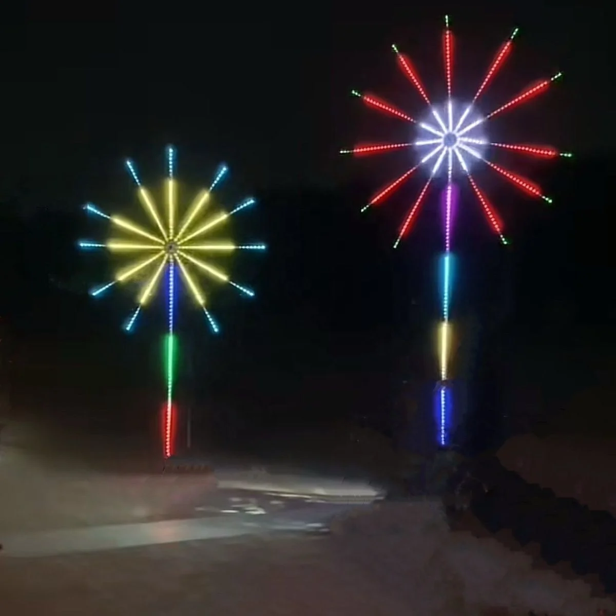 Outdoor Waterproof Smart LED Firework Lights Strip Dream Color Music Sound Sync App Control Decorative Lighting Bluetooth IP68