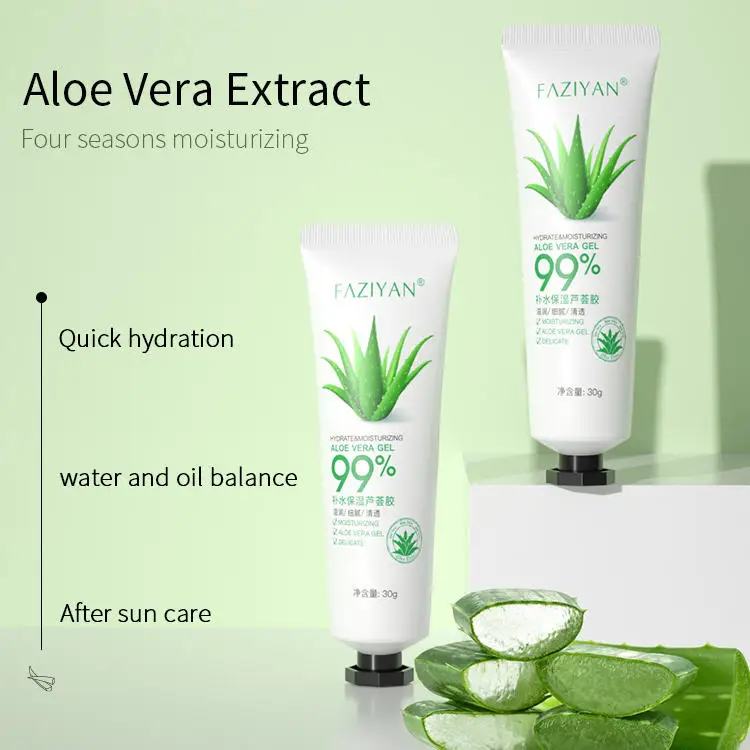 Oem Wholesale Private Logo Brightening Gel Aloe Vera Face Cream Natural organic 97% pure aloe Vera gel with low MOQ