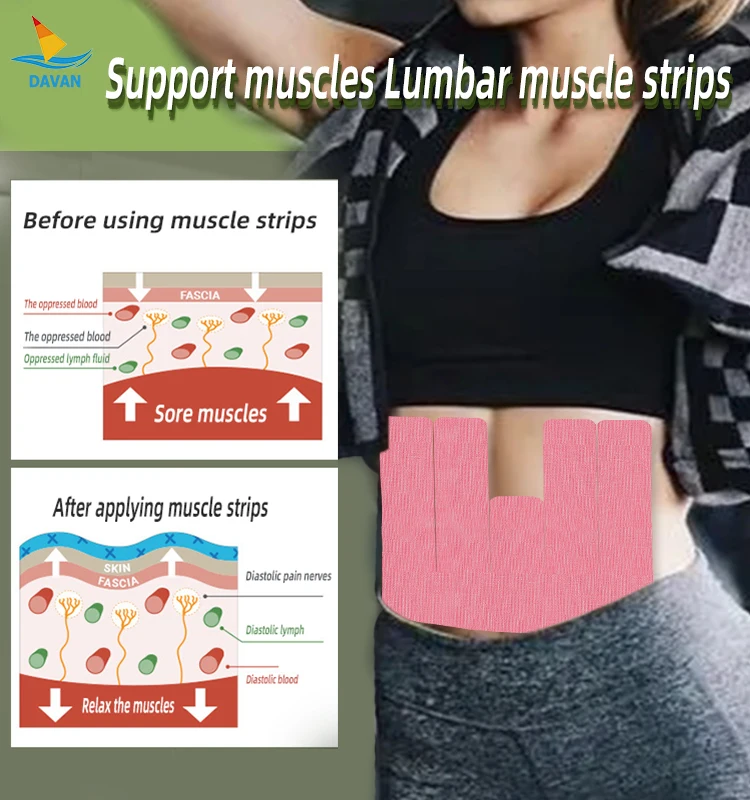 MUSCLE (KINESIOLOGY) TAPE PRE-CUT PATCHES Medical high adhesive