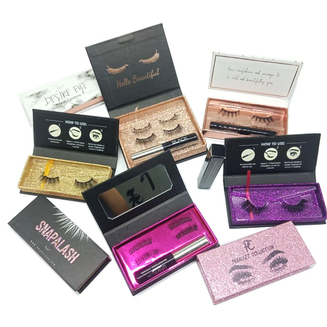 Private label magnet eyelashes waterproof liquid magnetic eyeliner set