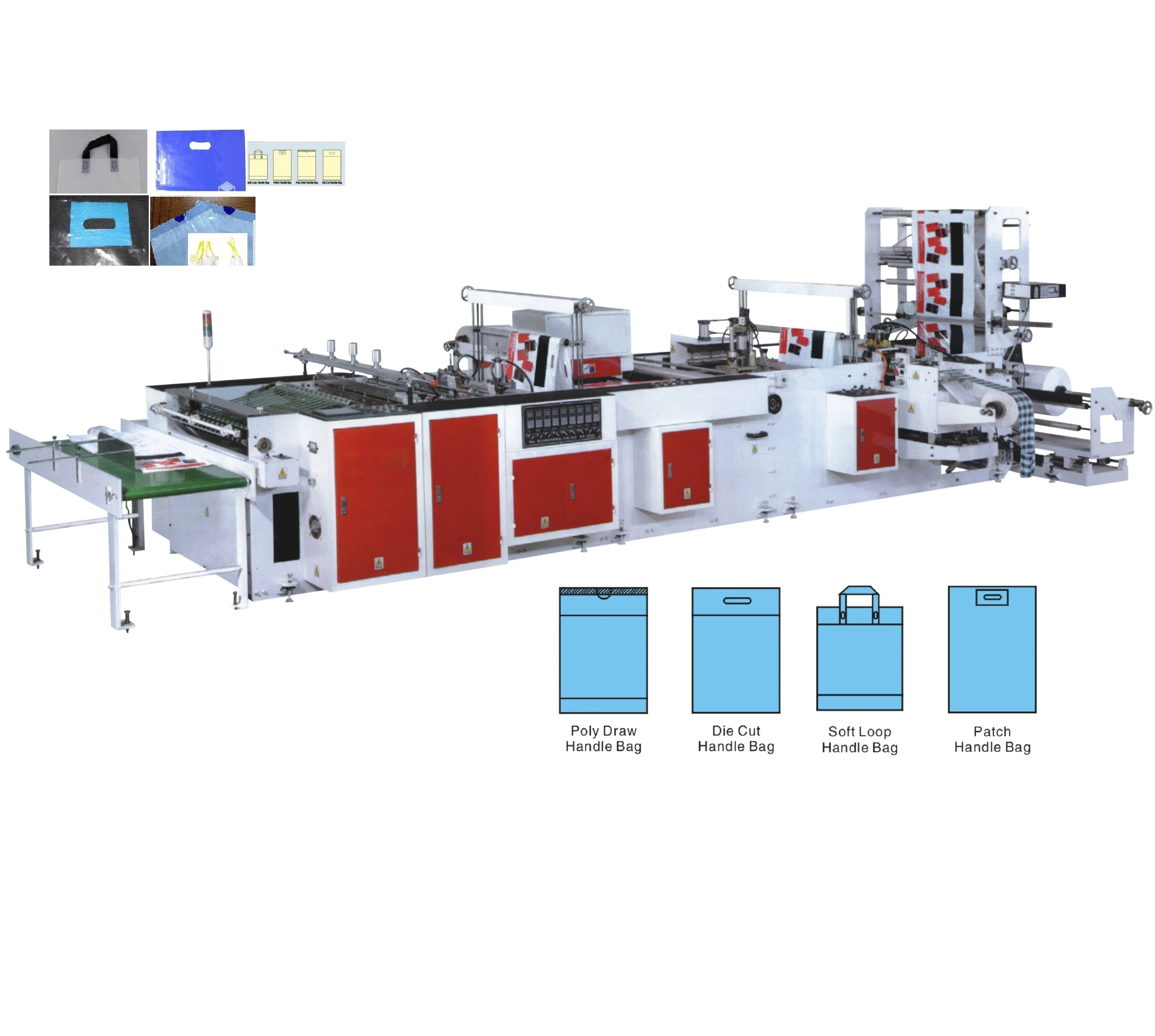 800 Автоматическая полиэтиленовая полипропиленовая биоразлагаемая ручная сумка для шоппинга, машина для производства пластиковых пакетов с мягкой петлей