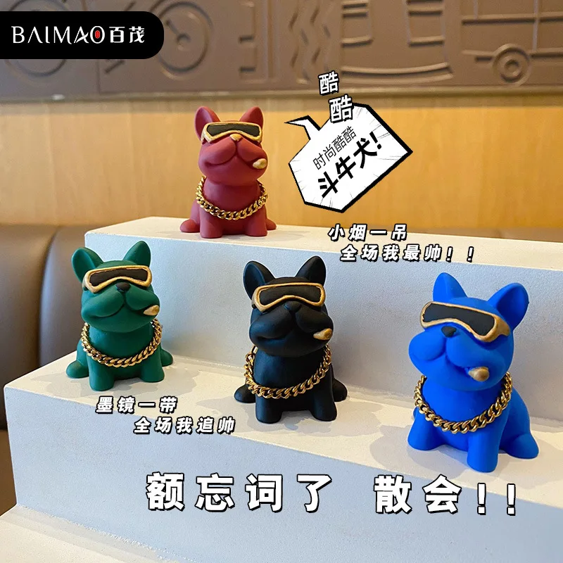 French Bulldog Tissue Holder-Artistic Resin Dog Animal Sculpture Versatile Decor for Home and Office