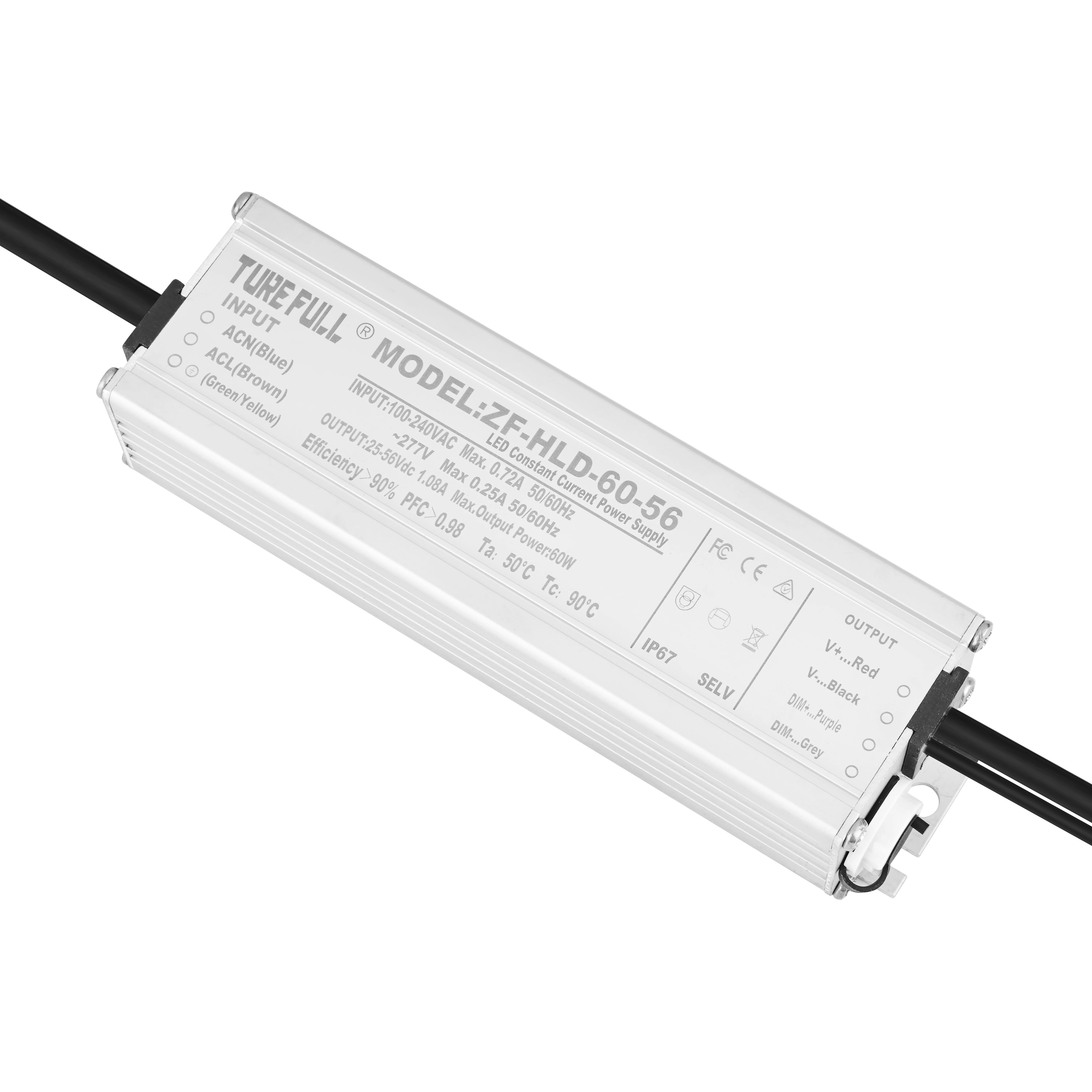 Aluminium 40W 50W 56W LED Driver 0-10V Dimming 600ma 1000ma 1200ma Panel Lamp Single Smooth Dimmable RoHS Certified LED Lighting