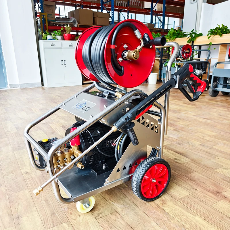 LC New three-phase electric high-efficiency compact high-power flexible hose high-pressure water jet sewer cleaning machine