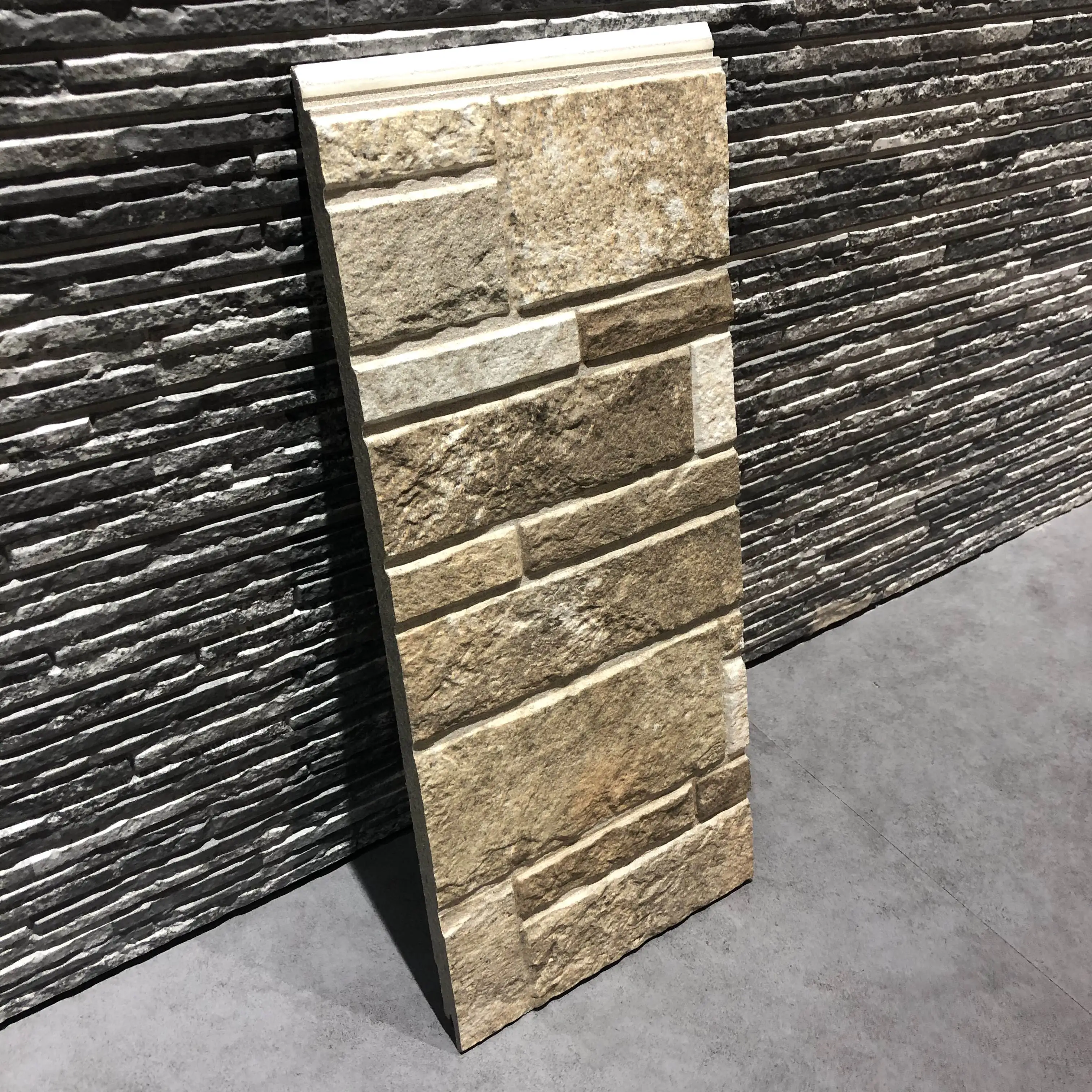 
Beige Color Fire resistance Fiber Cement Siding Exterior Wall Panel 