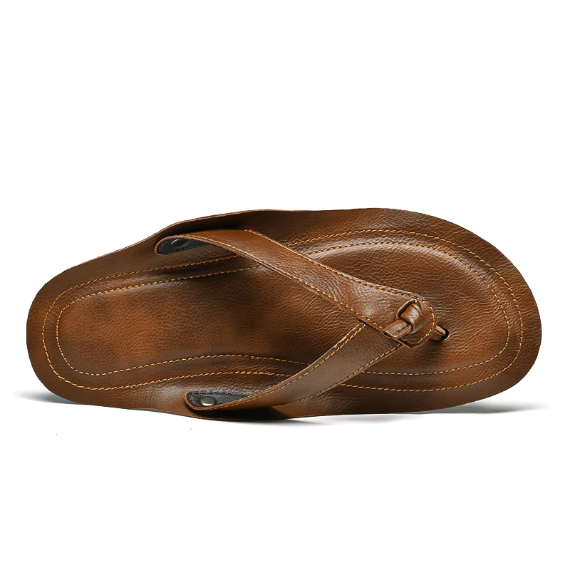 NEW models genuine leather flip flops for men and women Italy design branded luxury slipper high classic anti slip big size 47