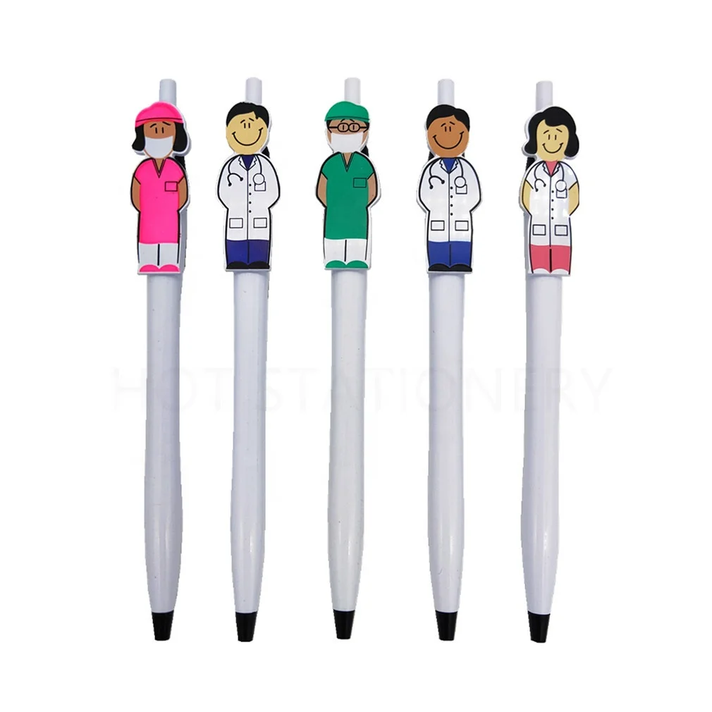 promotional gifts wholesale custom LOGO plastic Clip designed Doctor & Durse printed ball pen
