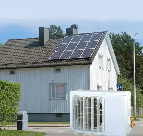 Solar Air Conditioner 100% Solar Powered Off Grid 24/48V DC Inverter Hybrid Solar Air Conditioner 12000btu