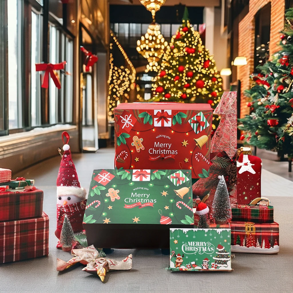 Wholesale Luxury Customizable logo Large Space Premium Quality Christmas gift box for candy chocolate cake packaging