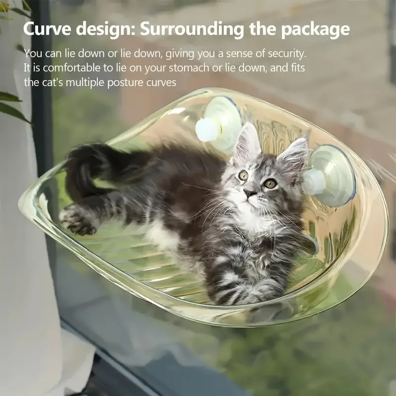 Cat Hanging Bed Comfortable Kitten Hammock Bed Transparency Cat Hammock for Window Perch