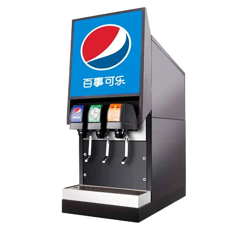 Soda soda machine Cola machine three kinds of beverage large capacity best price Black baking paint
