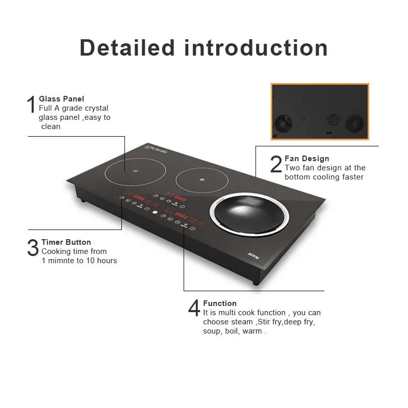 A China High quality manufacturer electrical 3 burner ceramic cook stove infrared cook hob induction cooker