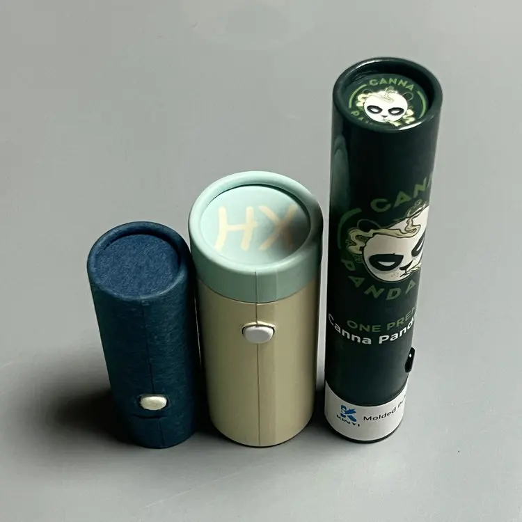 Custom Round Paper Tube ECO-Friendly Cardboard With child proof locks packaging paper box tin tube with bottom