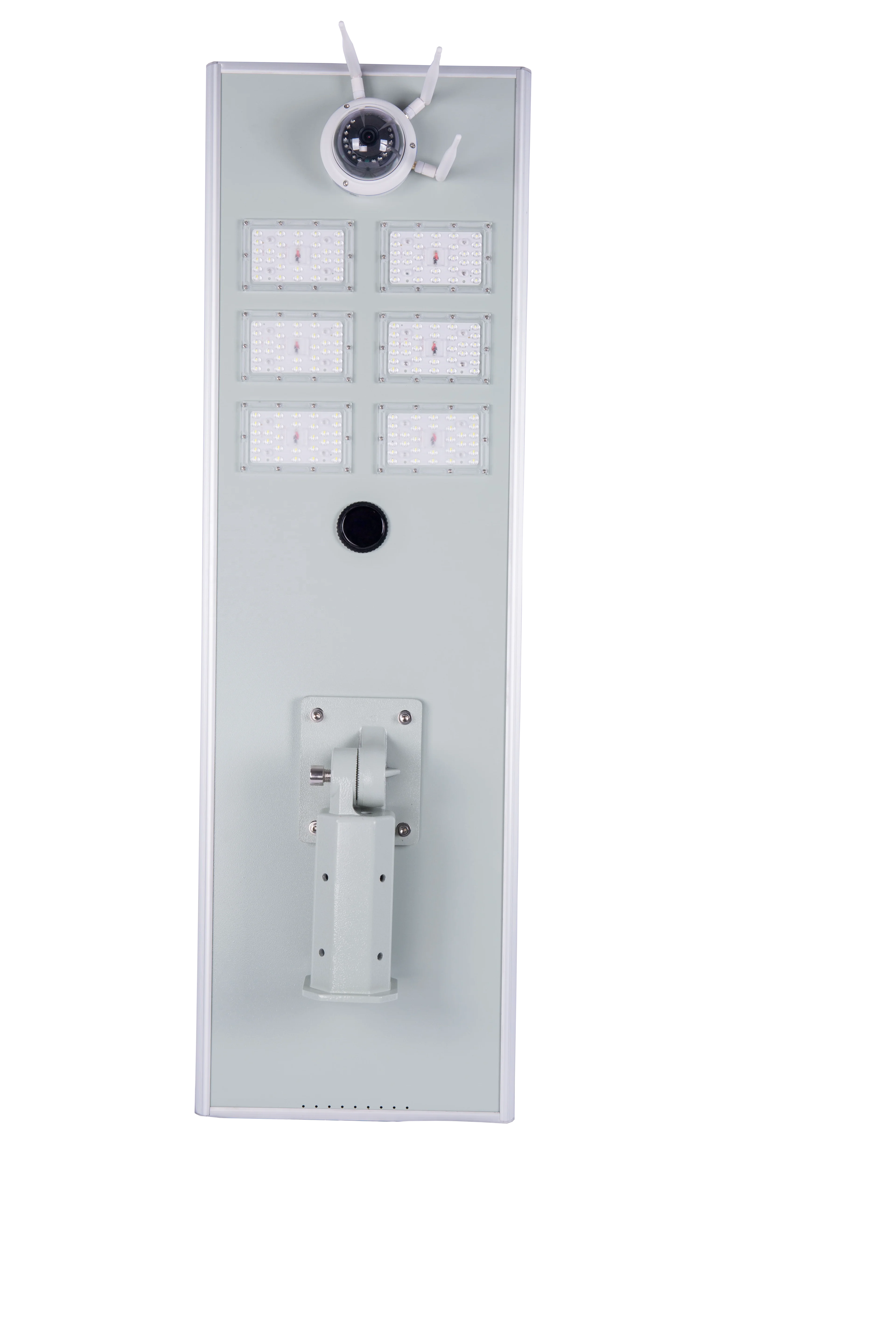 60W All-In-One Solar Street Light with 18V 80W Panel IP65 Rated LED Outdoor Use 200W Power CCTV Camera Included Road Application