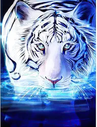 Wholesale Tiger Diamond Painting Kits Bright Diamond Art DIY 5D Full Drill Art Home Wall Decor