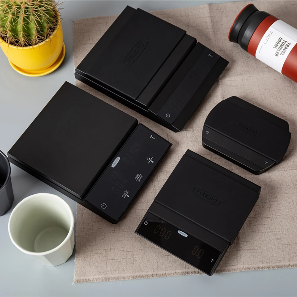 Felicita Small Coffee Electronic Scales With Timer Digital Kitchen Scale LED Display Smart Coffee Beans Scale