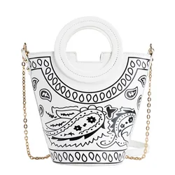 High Quality PU Leather Crossbody Bandana Bag Luxury Handbags for Girl Bucket Bag Women Ladies Designer Bandana Purse