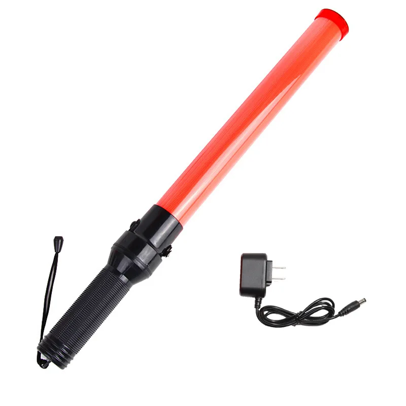 Rechargeable led lighting polycarbonate traffic safety baton wand