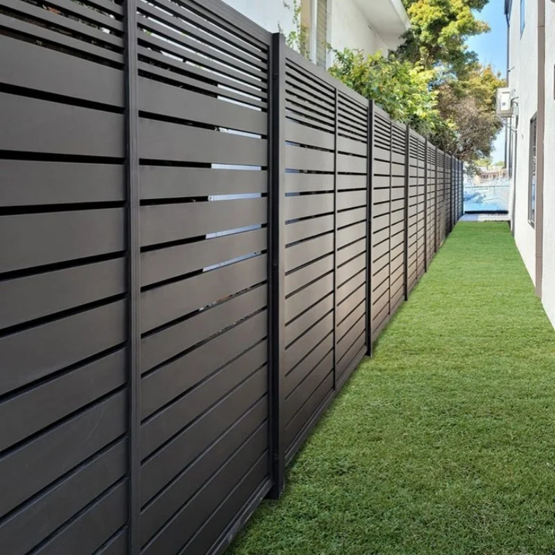 Welded black garden fence aluminum small villa border outdoor panels aluminum decorative metal garden fences