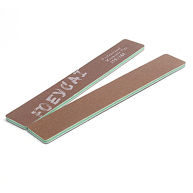 Manicure natural korea washable sandpaper brown high quality 150/180 grit custom square nail file