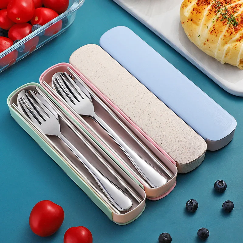 BST Restaurant Stainless steel tableware set dinnerware spoon and fork custom cutlery set logo with case