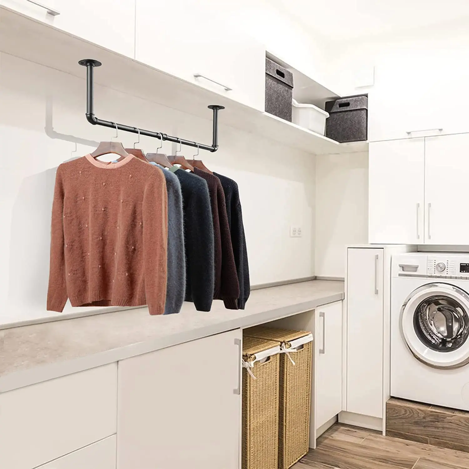 4-piece industrial tube garment hanger 38.4-inch hanger wardrobe heavy iron hanger