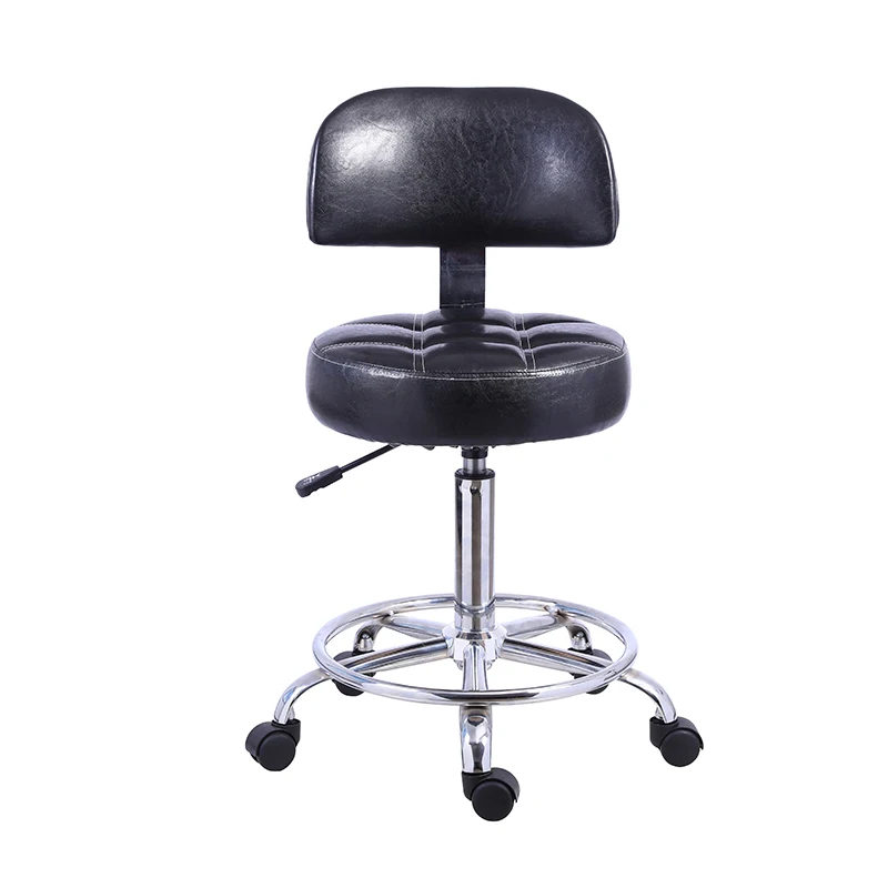 Wholesale Cheaper Convenient Adjustable Rolling Swivel Metal Bar Stool Rotating Barber Chair Hair Salon Stool