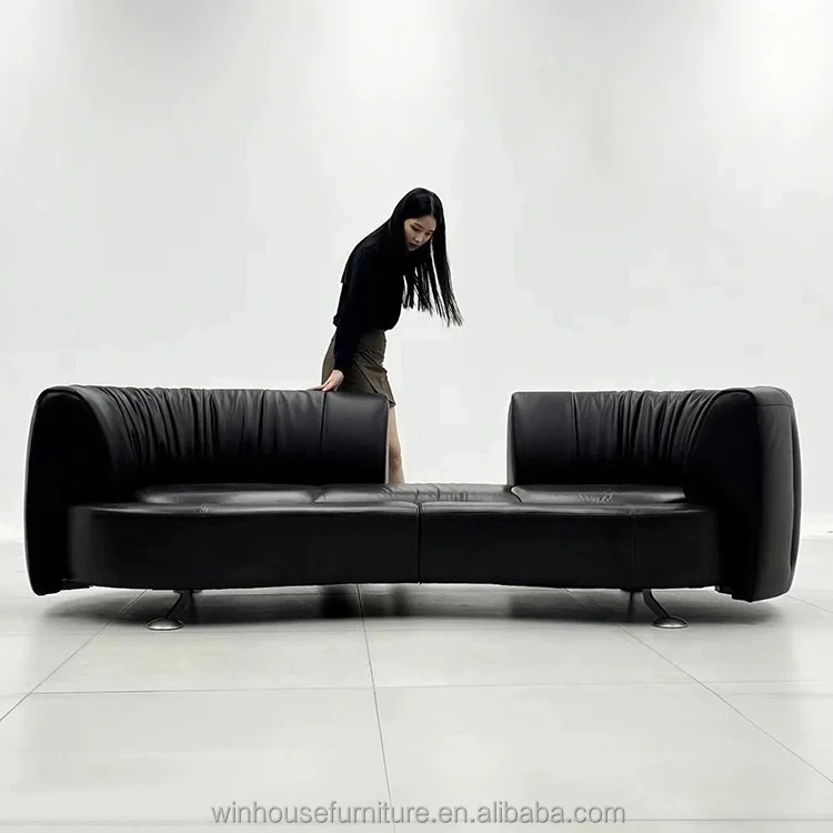 Italian Design Tracking Arm Sofa Tracking  Couch Leather Fabric Sofa Living Room Furniture