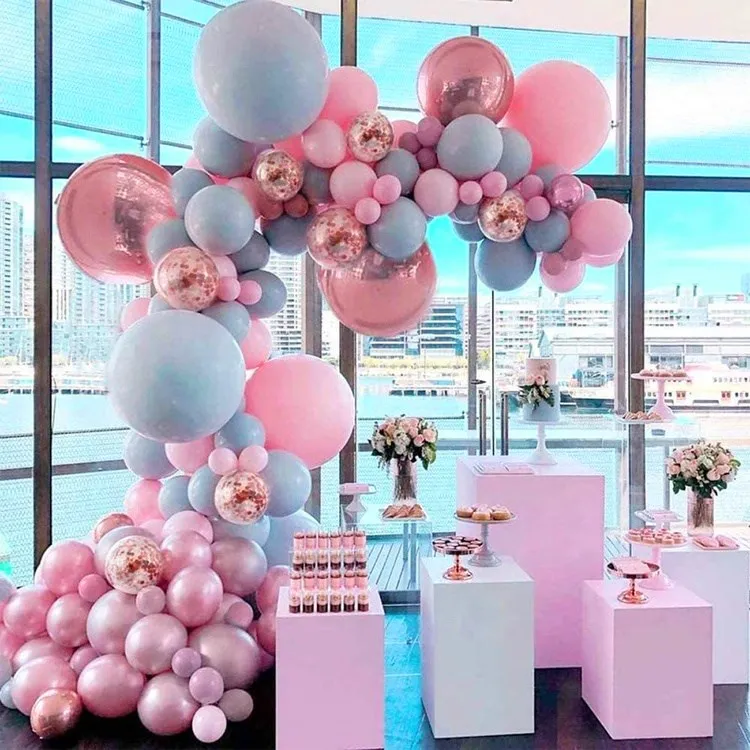 Высококачественные свадебные принадлежности, розовая гирлянда с воздушными шарами для будущей матери, набор с аркой для украшения дня рождения