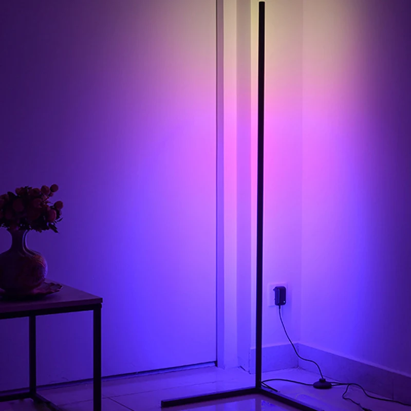 Blind bulk Dropshipping modern nordic vibrant rgb color changing minimal led corner floor lamp rgb