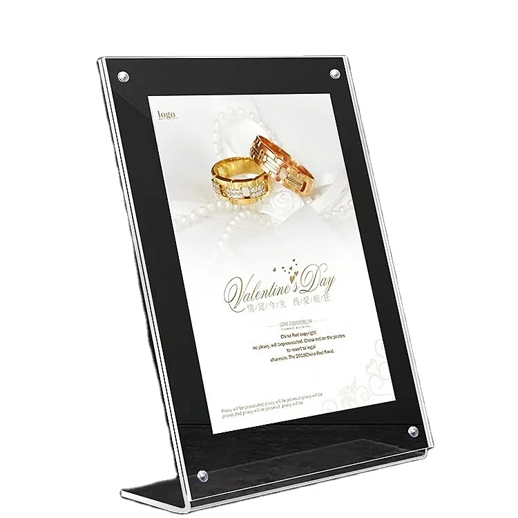 Magnetic Slanted Acrylic Sign Holder 8.5 X 11 Acrylic Slant Back Menu Sign Holder