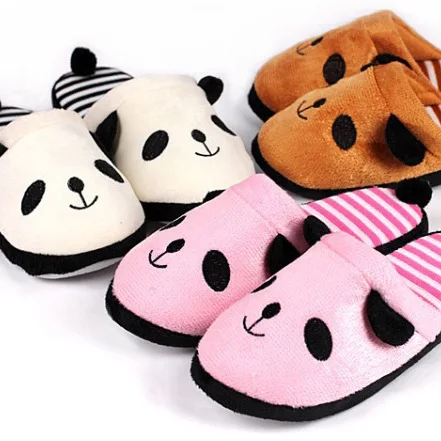 
2020 New Creative Cartoon Panda Winter Indoor Slipper for Women with Soft Bottom Non-slip Cotton Slippers 