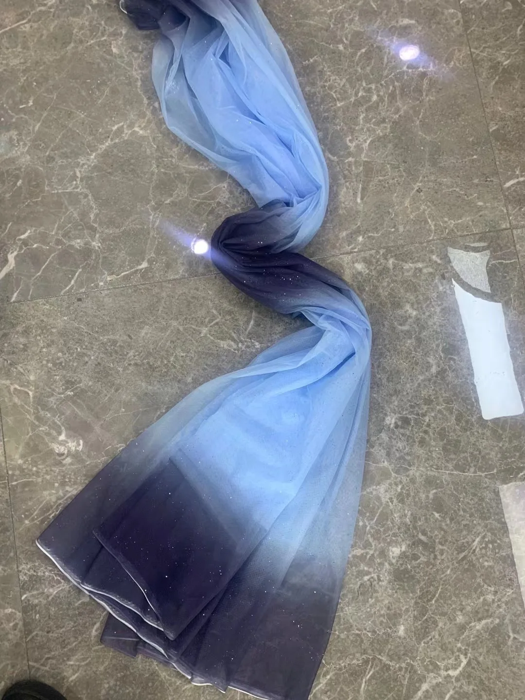 Print your own design 100% polyester tulle fabric with gradint effect printing