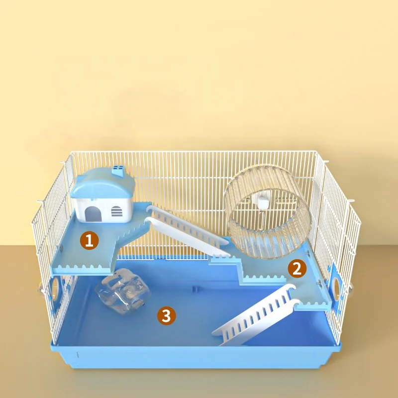 High Quality Hamster Cage Manufacturer Blue Hamster Cage 60cm Length Metal Wire Hamster Cages