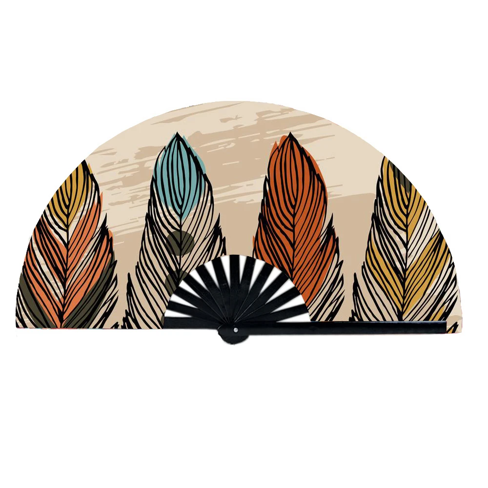 
Promotional gift portable colourful hand fans folk art large hand fan 