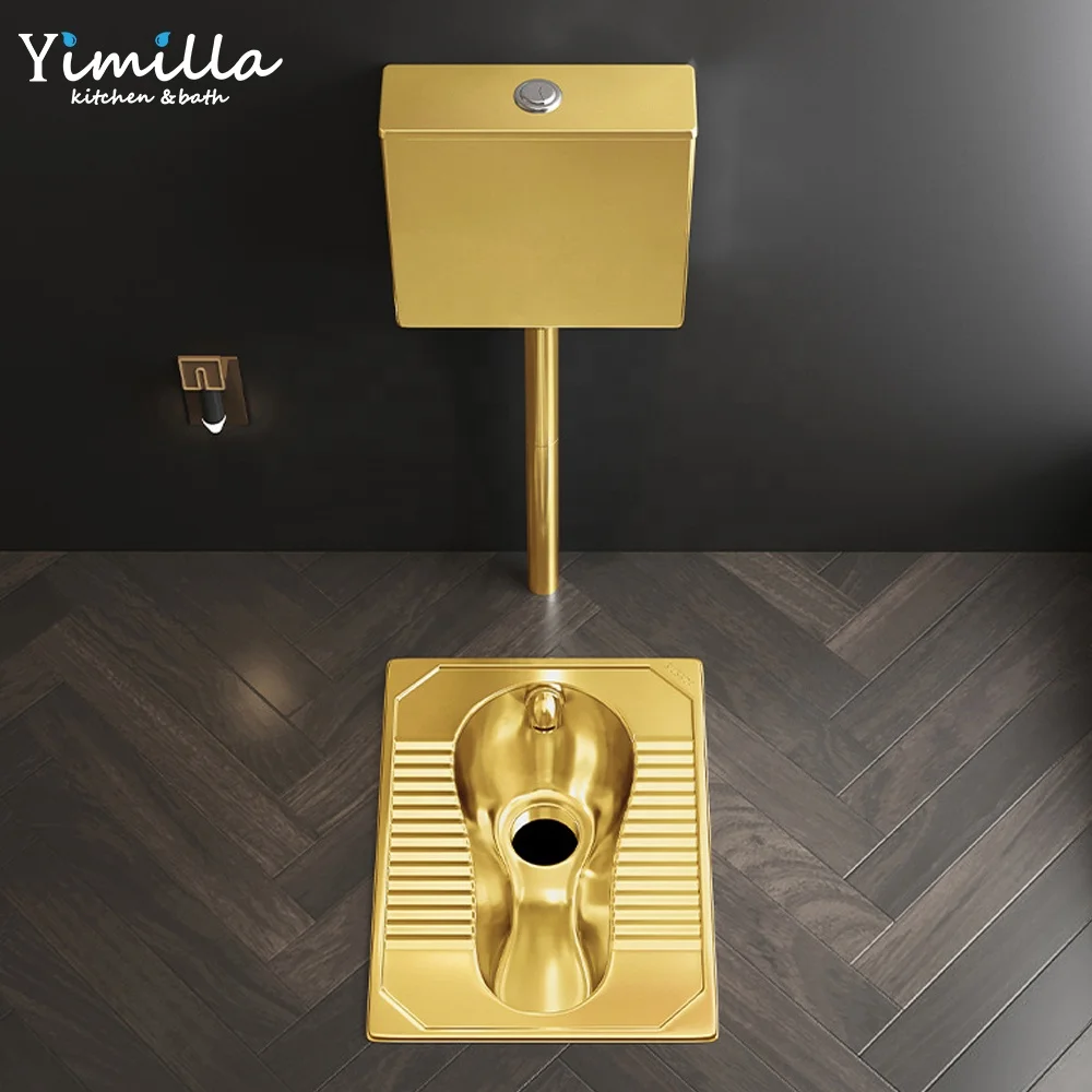 304 stainless steel squat toilet urinal prison public floor flushing urinals for  bar KTV with wall hung water tank