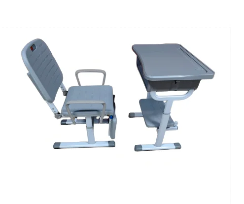 Modern Design Adjustable School Desk with Chair Computer Table and Desk Basket for Home Office Metal School Furniture