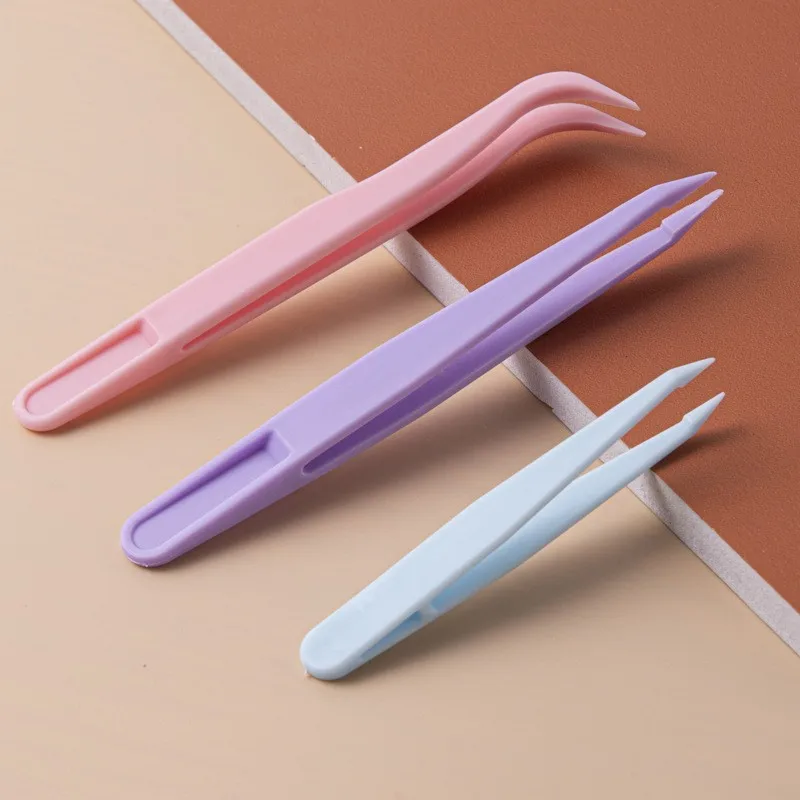 11.5cm Macaroon Color Plastic Nylon Tweezers For Kpop Poloco Nail Sticker Scrapbook Bean Jewelry DIY Craft Clip