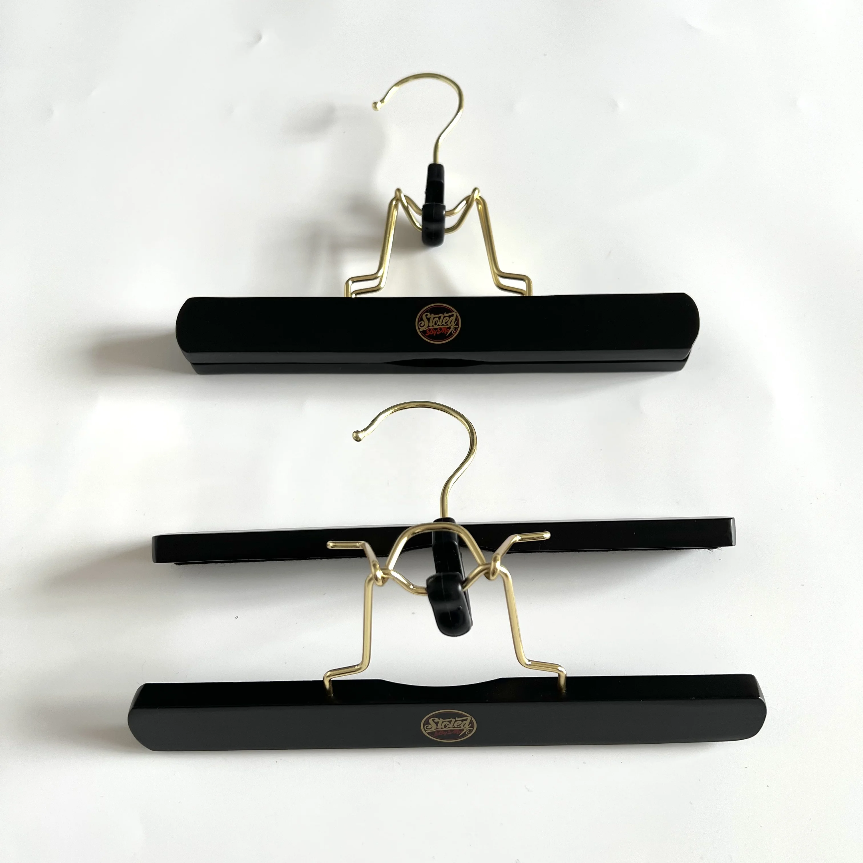 Black wooden hanger Wig storage bag custom logo wood hair extension hanger