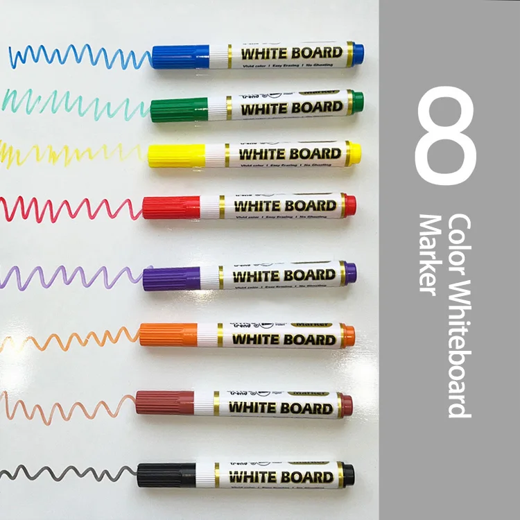 8 Colors White Board Markers Non Toxic Easy Erase Whiteboard Marker Pen Set